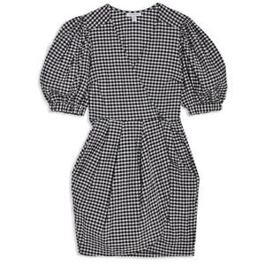 NWT Topshop Black and White Tulip Gingham Dress